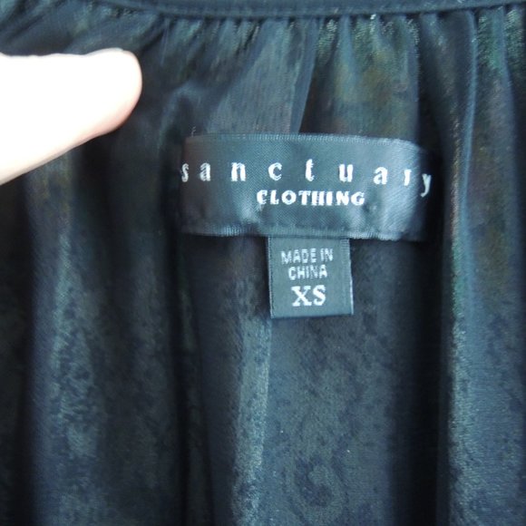 Anthro Sanctuary Black & White Floral Blouson Peasant Dress XS (runs L) - Picture 7 of 8